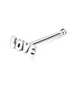 Love Shaped Silver Bone Nose Stud NSKD-325